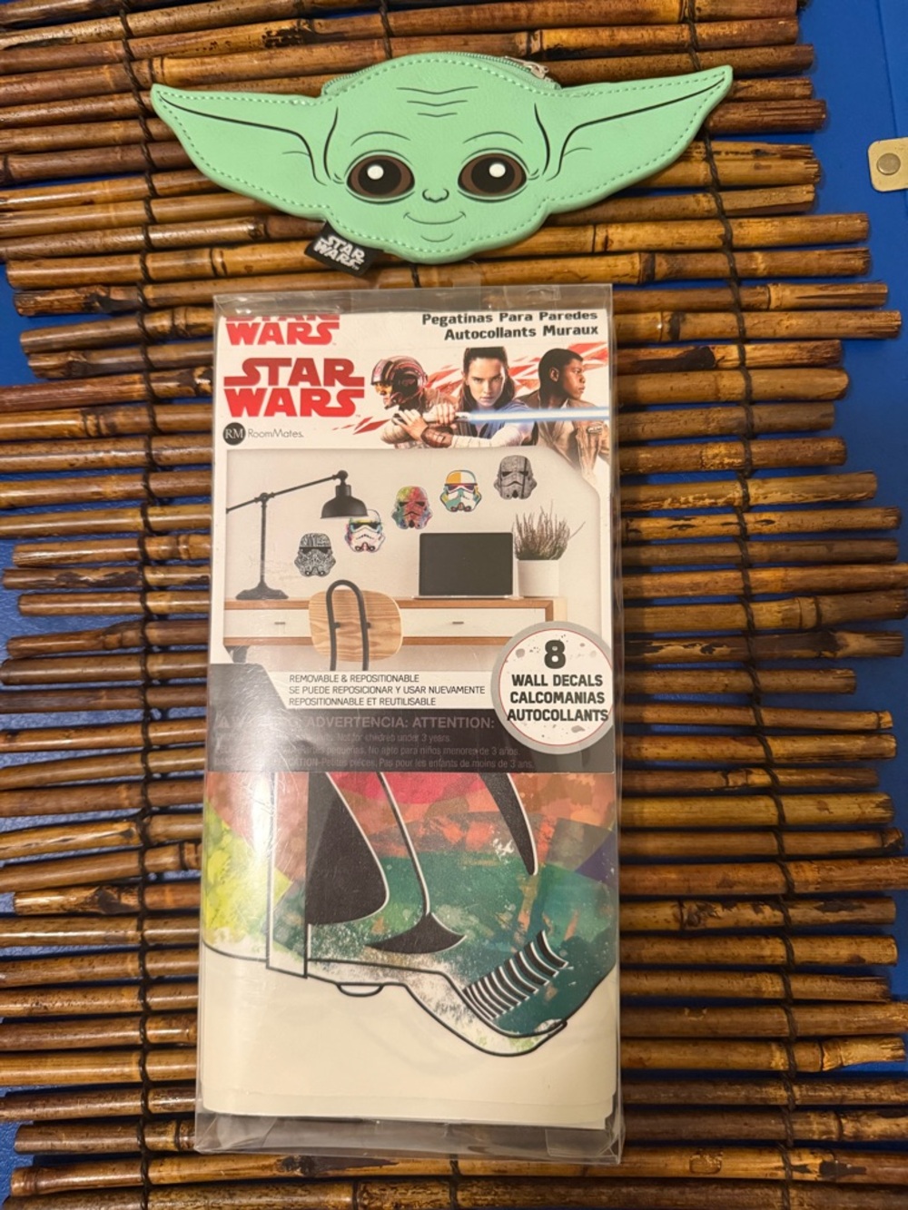 Baby Yoda Coin Purse with Bonus Star Wars Stormtrooper Helmet Wall Decals